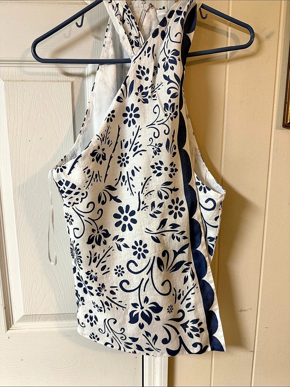 Floral Blue & White Blouse